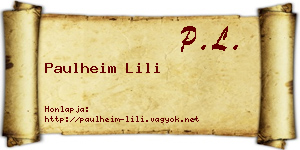 Paulheim Lili névjegykártya
